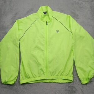 Canari‎ Jacket Mens Medium Yellow High Visibility Full Zip Cycling Biking